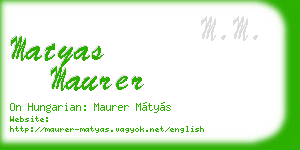 matyas maurer business card